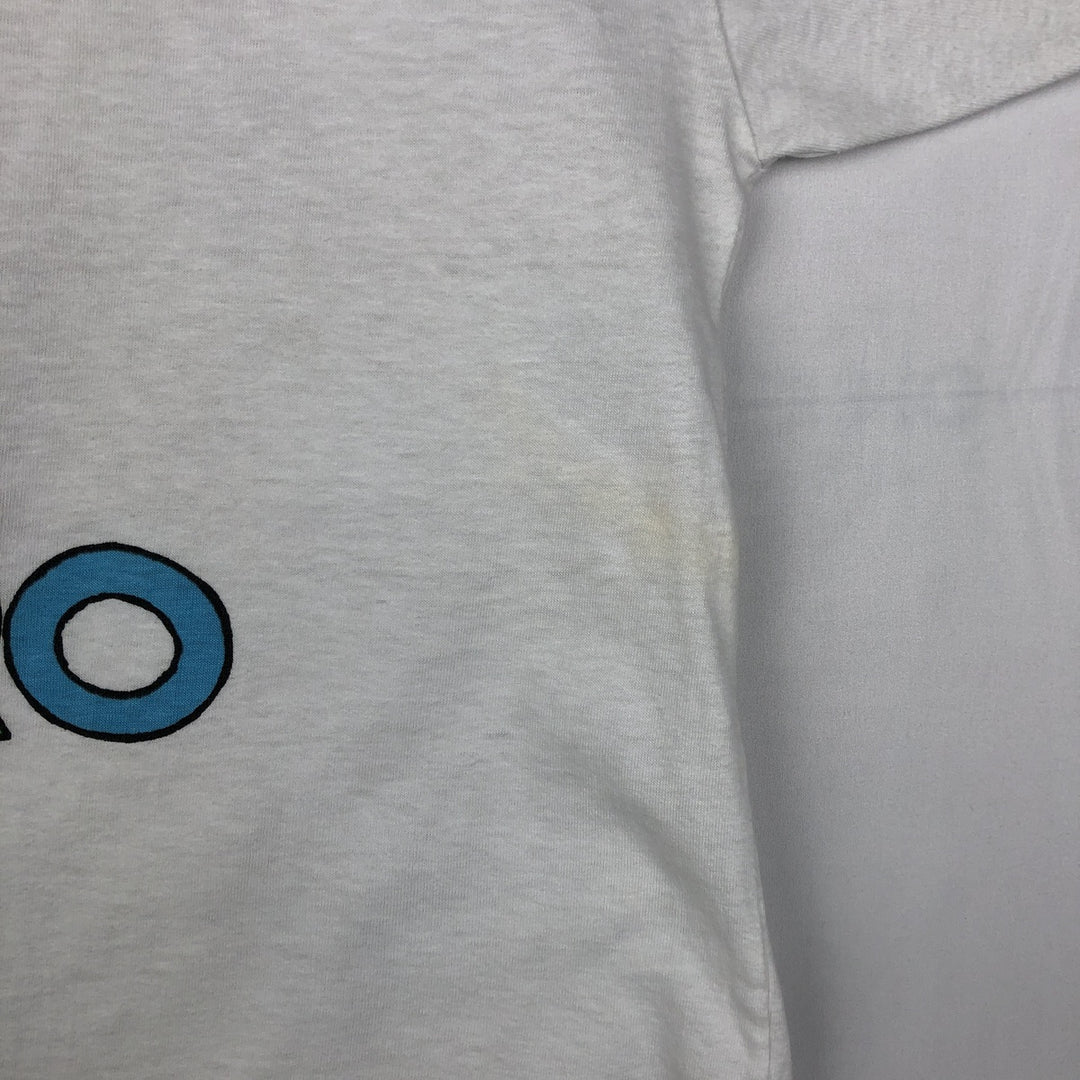 80'S CURRO Print T-Shirt, Men's Size M (Equivalent), Vintage cotton white type Vintage Second Hand