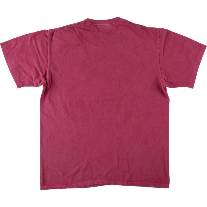 90'S Touch of Gold bird print T-shirt, men's size L equivalent, vintage. cotton Red type red-purple Vintage Second Hand