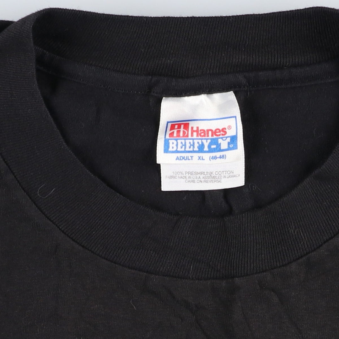 90'S Hanes BEEFY-T SAN FRANCISCO MIME TROUPE Print T-Shirt, Men's XL (approx.) cotton black type Vintage Second Hand