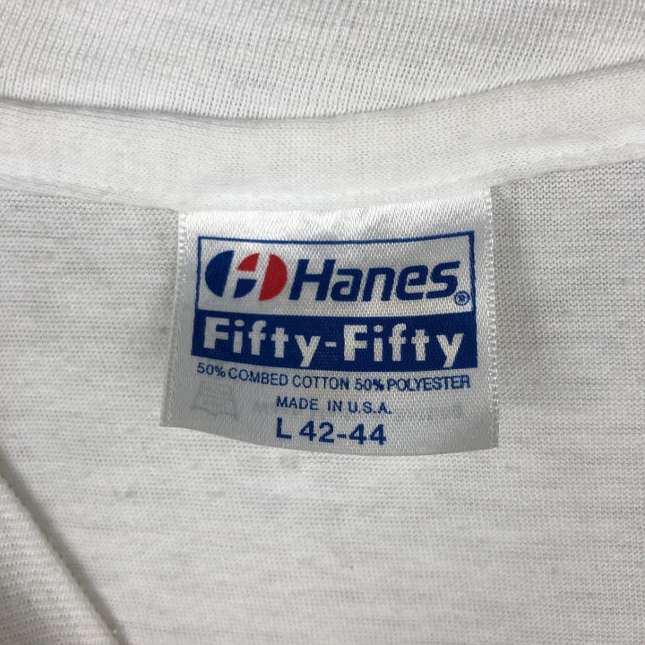 80'S Hanes Fifty-Fifty Blue Tag WILDWOOD CANDY and ICE CREAM CO Print T-Shirt, Made in USA, Men's Size L (approx.) cotton white type Vintage Second Hand