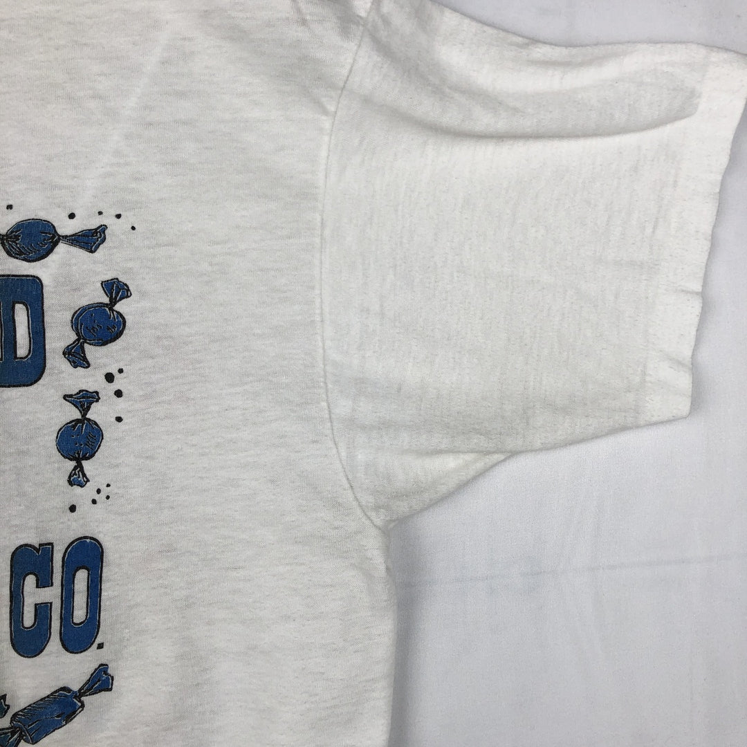 80'S Hanes Fifty-Fifty Blue Tag WILDWOOD CANDY and ICE CREAM CO Print T-Shirt, Made in USA, Men's Size L (approx.) cotton white type Vintage Second Hand