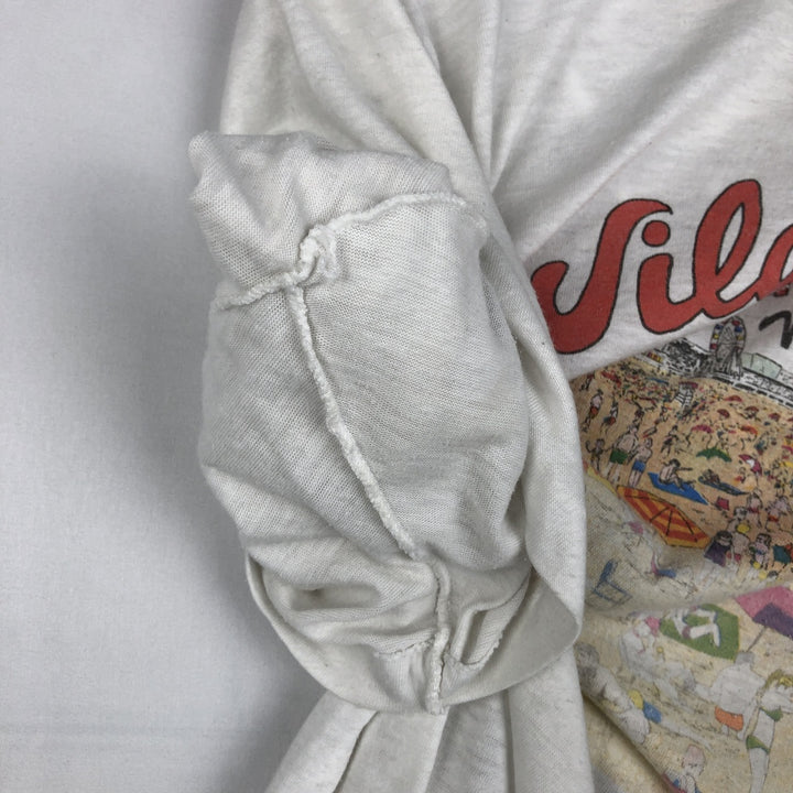 80'S Hanes Fifty-Fifty Blue Tag WILDWOOD CANDY and ICE CREAM CO Print T-Shirt, Made in USA, Men's Size L (approx.) cotton white type Vintage Second Hand
