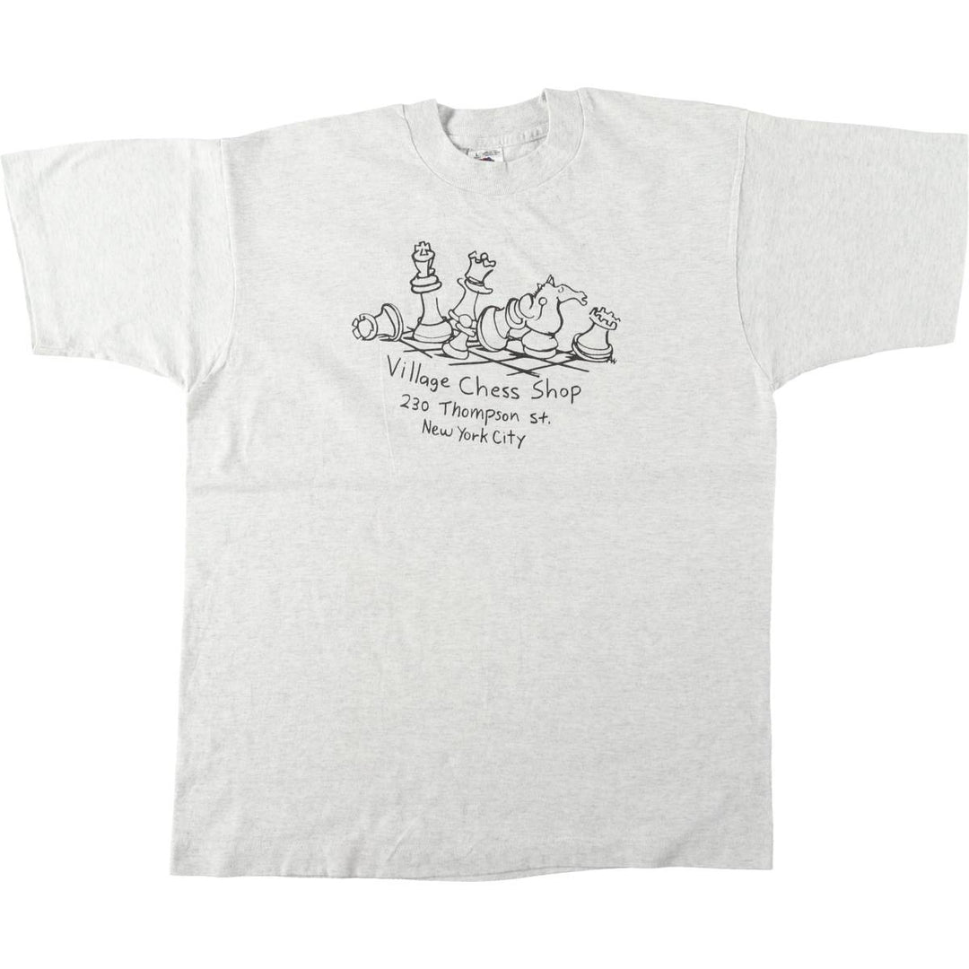 90'S Fruit of the Loom printed T-shirt, made in the USA, men's size L, vintage cotton gray type Vintage Second Hand