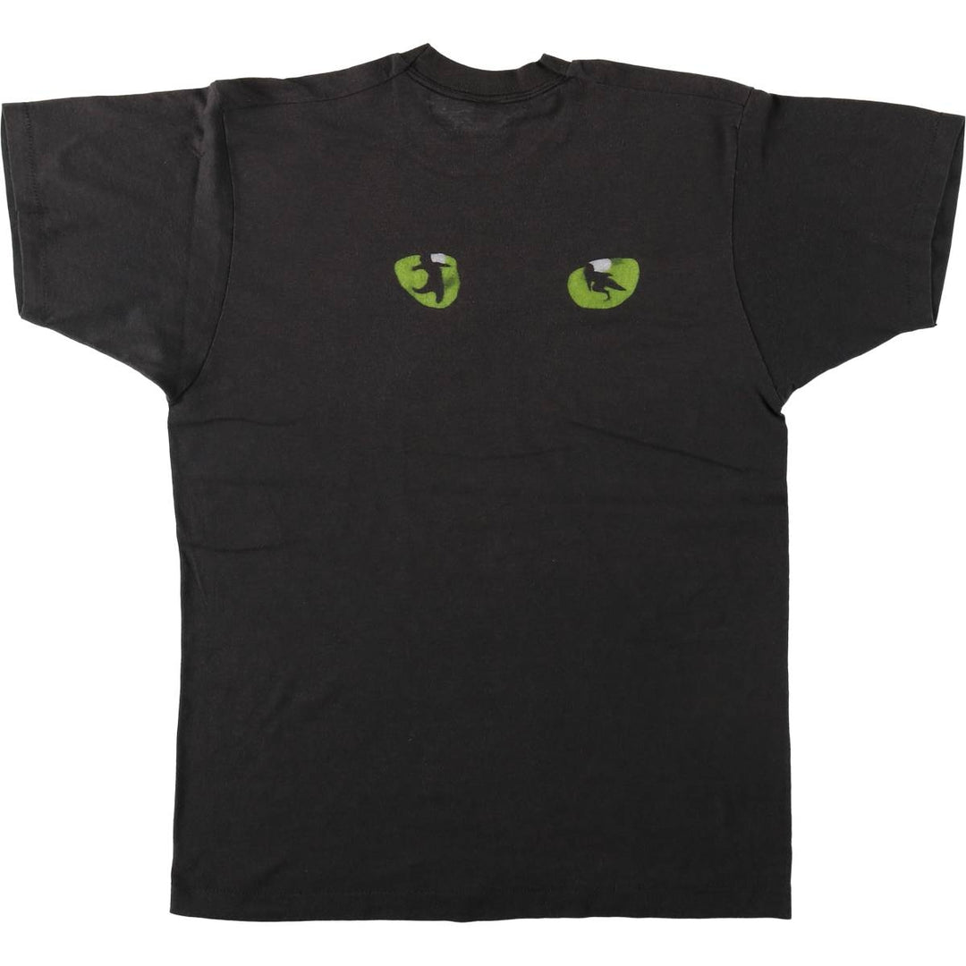 80'S Screen Stars Cats print T-shirt, Made in USA, Men's size L equivalent, Vintage cotton black type Vintage Second Hand