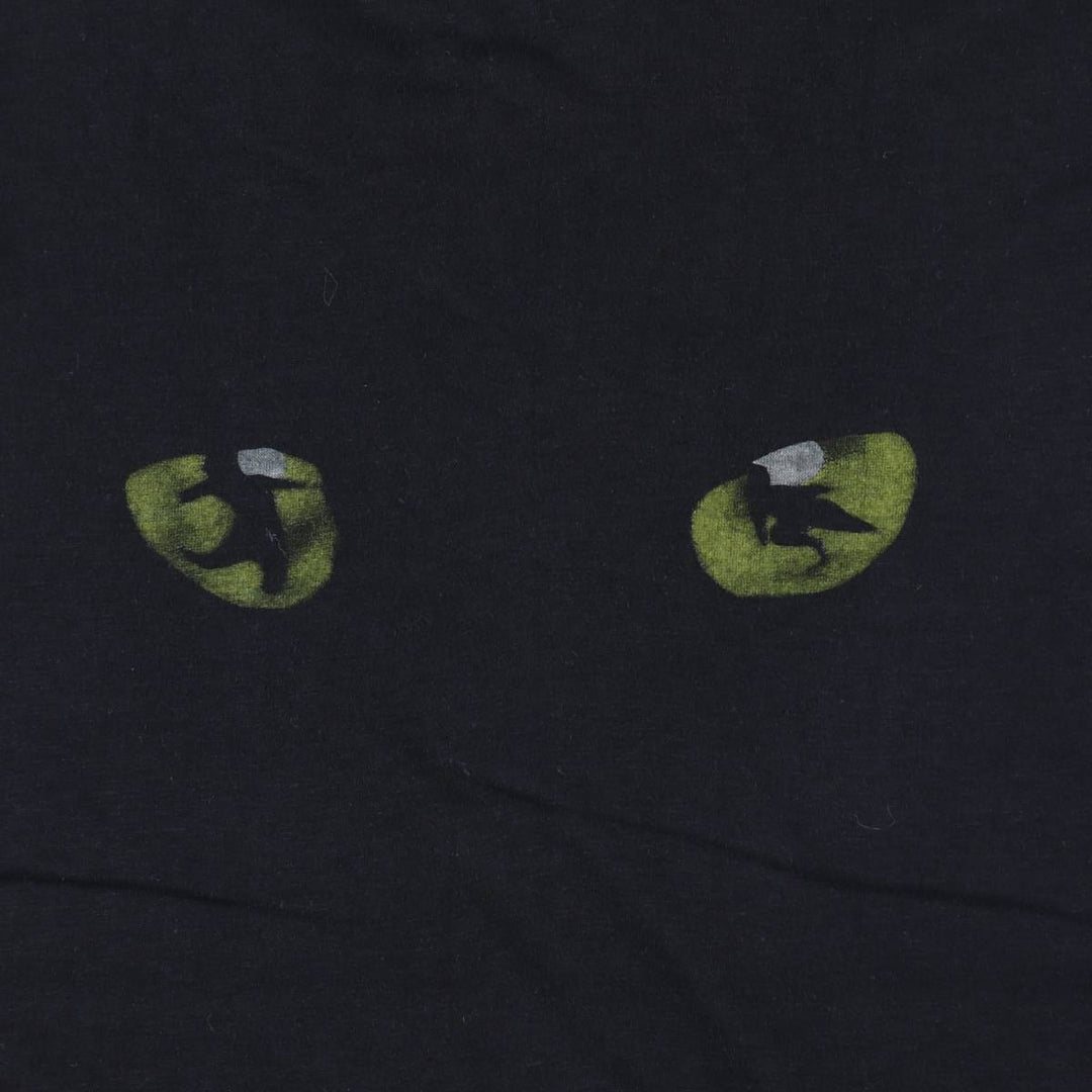 80'S Stee Shirts CATS Print T-Shirt, Made in USA, Men's Size L (Equivalent), Vintage cotton black type Vintage Second Hand
