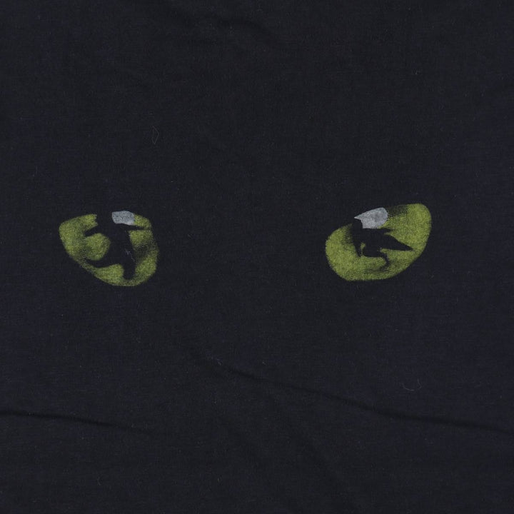80'S Stee Shirts CATS Print T-Shirt, Made in USA, Men's Size L (Equivalent), Vintage cotton black type Vintage Second Hand