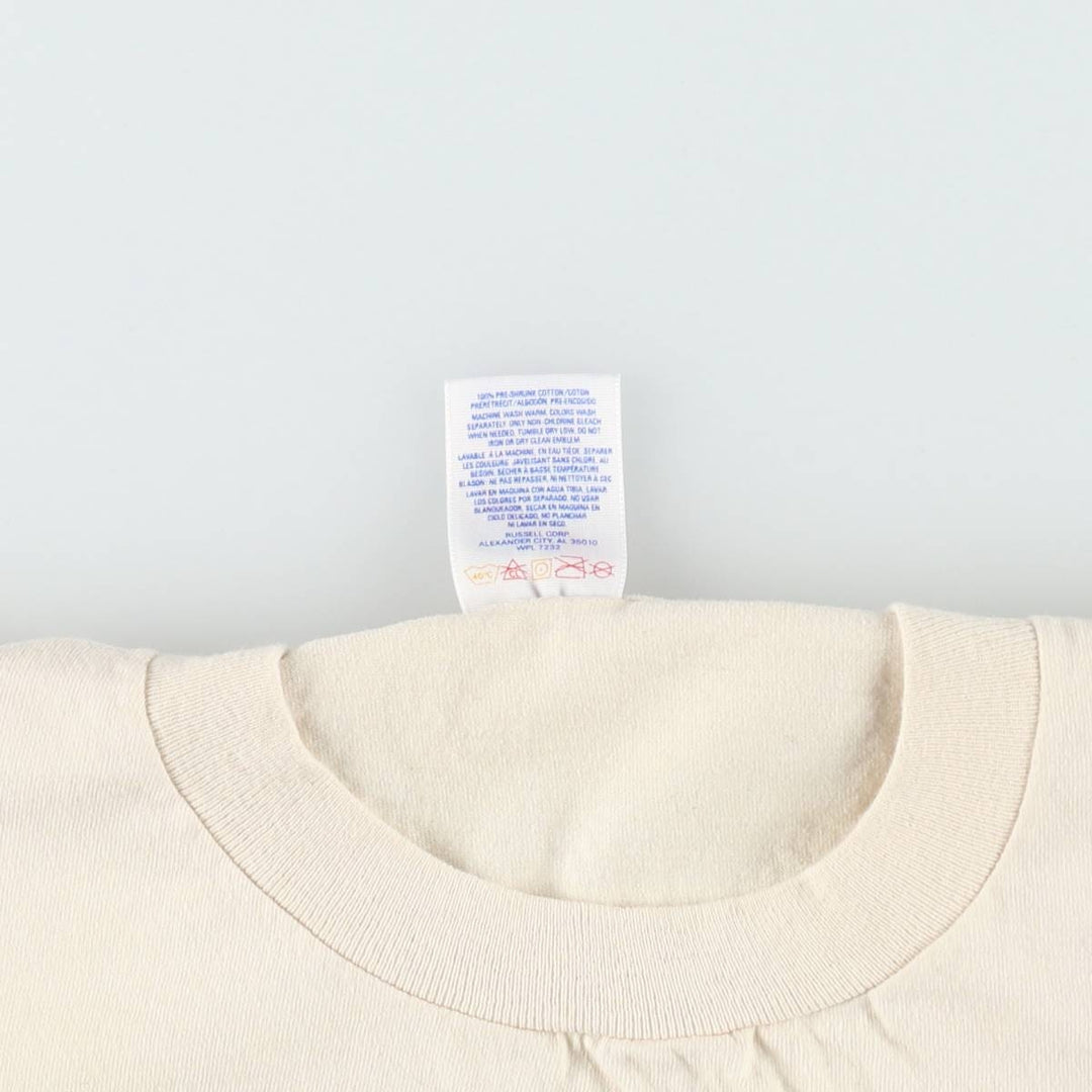 90s-00'S Jerzees floral sunflower pattern photo t-shirt, made in USA, men's size L equivalent, vintage. cotton Beige type Vintage Second Hand