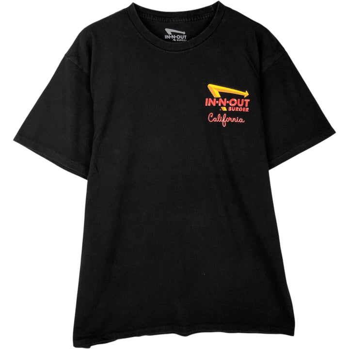 IN-N-OUT BURGER In-N-Out Burger Advertising T-shirt Made in USA Men's L size cotton black type Vintage Second Hand