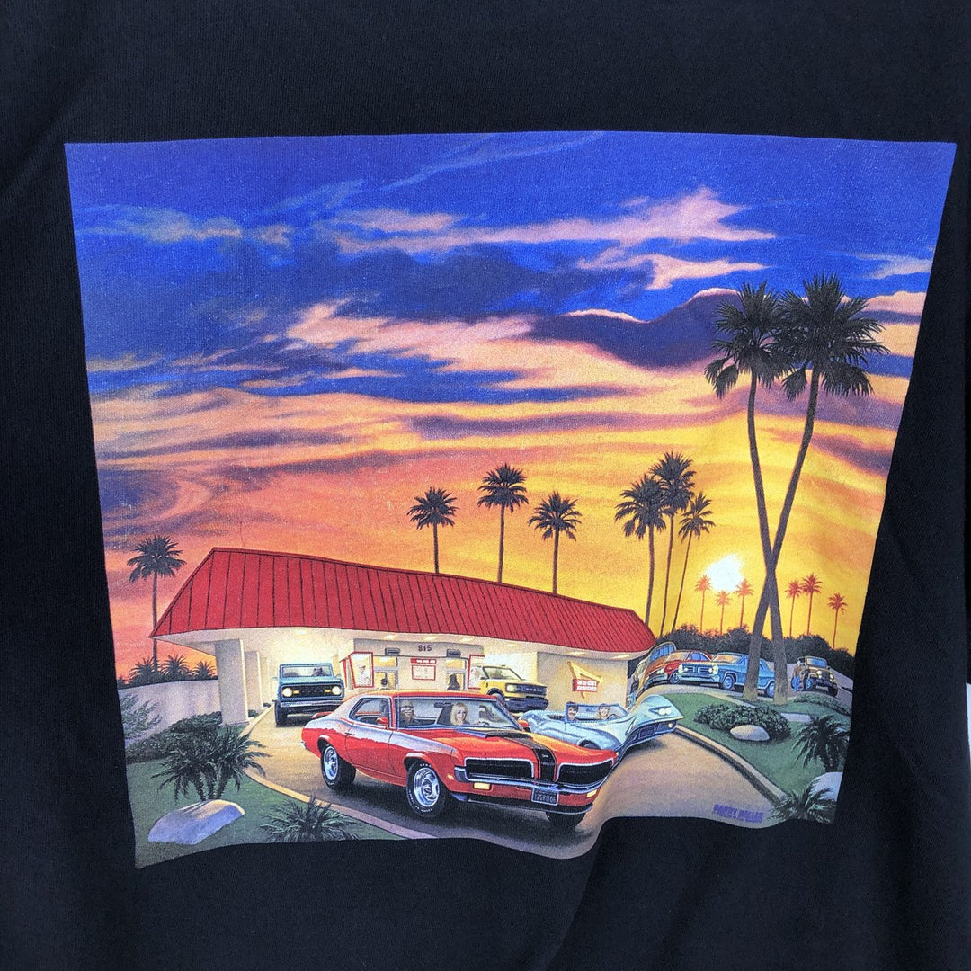 IN-N-OUT BURGER In-N-Out Burger Advertising T-shirt Made in USA Men's L size cotton black type Vintage Second Hand