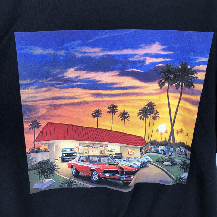 IN-N-OUT BURGER In-N-Out Burger Advertising T-shirt Made in USA Men's L size cotton black type Vintage Second Hand