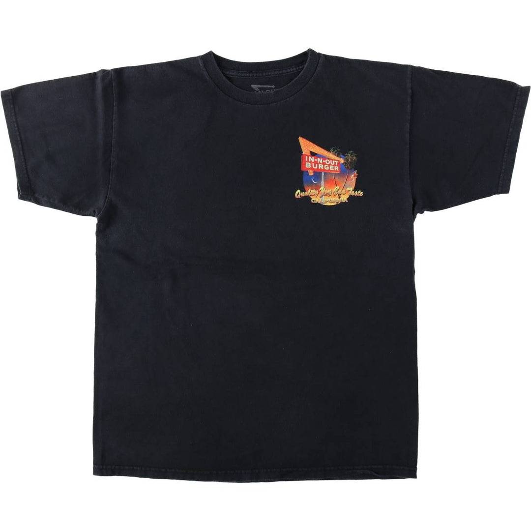 IN-N-OUT BURGER In-and-Out Burger Advertising T-shirt, Men's M size cotton black type Vintage Second Hand