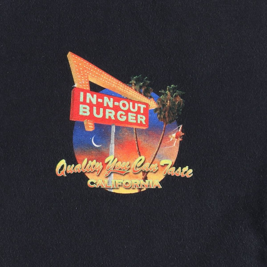 IN-N-OUT BURGER In-and-Out Burger Advertising T-shirt, Men's M size cotton black type Vintage Second Hand