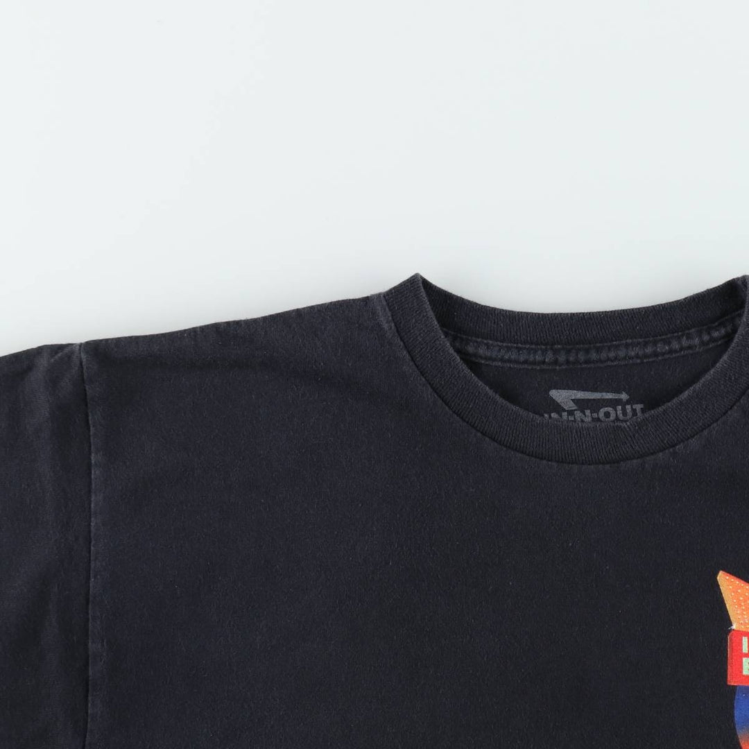IN-N-OUT BURGER In-and-Out Burger Advertising T-shirt, Men's M size cotton black type Vintage Second Hand