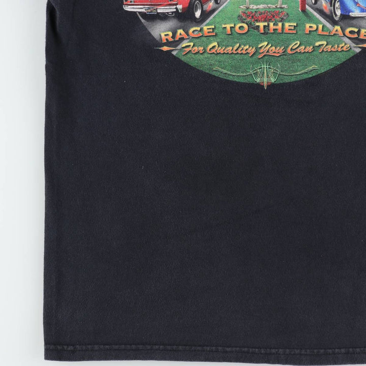 IN-N-OUT BURGER In-and-Out Burger Advertising T-shirt, Men's M size cotton black type Vintage Second Hand
