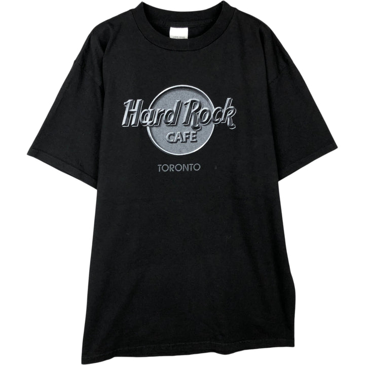 HARD ROCK CAFE advertising T-shirt, made in Canada, men's size L. cotton black type Vintage Second Hand
