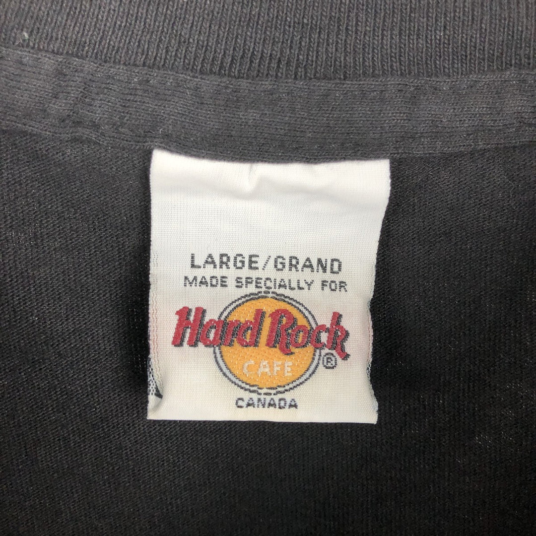 HARD ROCK CAFE advertising T-shirt, made in Canada, men's size L. cotton black type Vintage Second Hand
