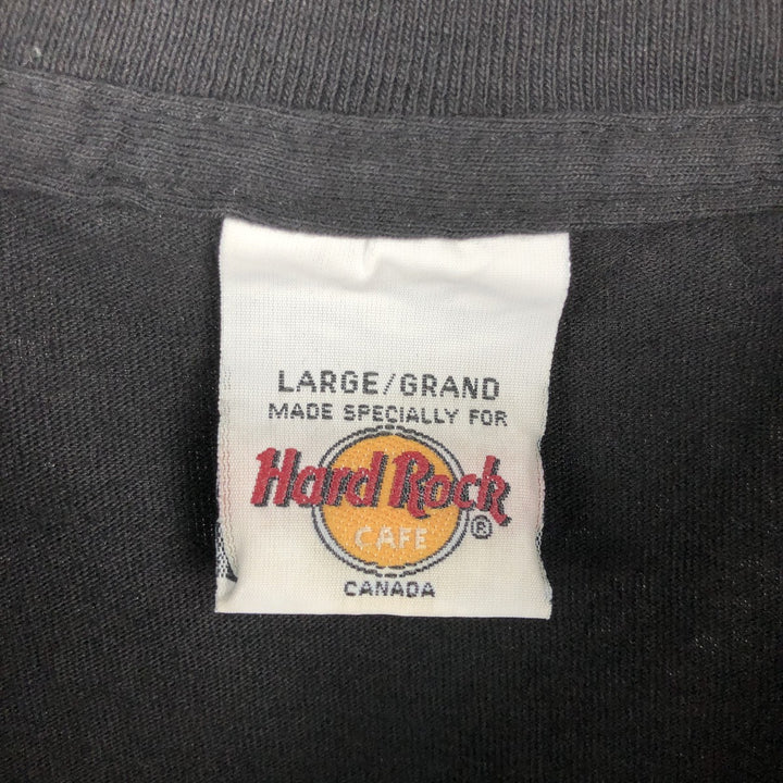 HARD ROCK CAFE advertising T-shirt, made in Canada, men's size L. cotton black type Vintage Second Hand