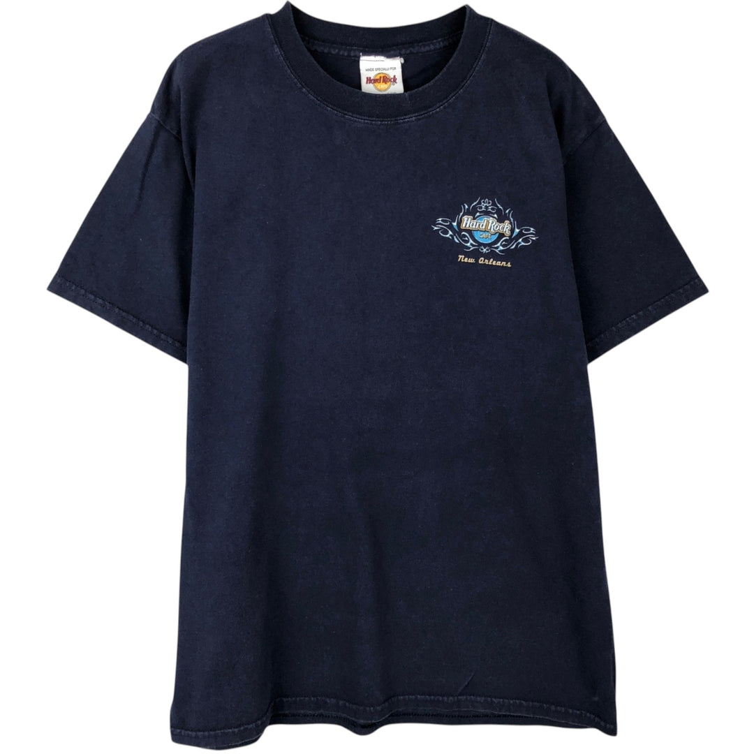 HARD ROCK CAFE Hard Rock Cafe Advertising T-shirt Men's M size cotton navy blue type Vintage Second Hand