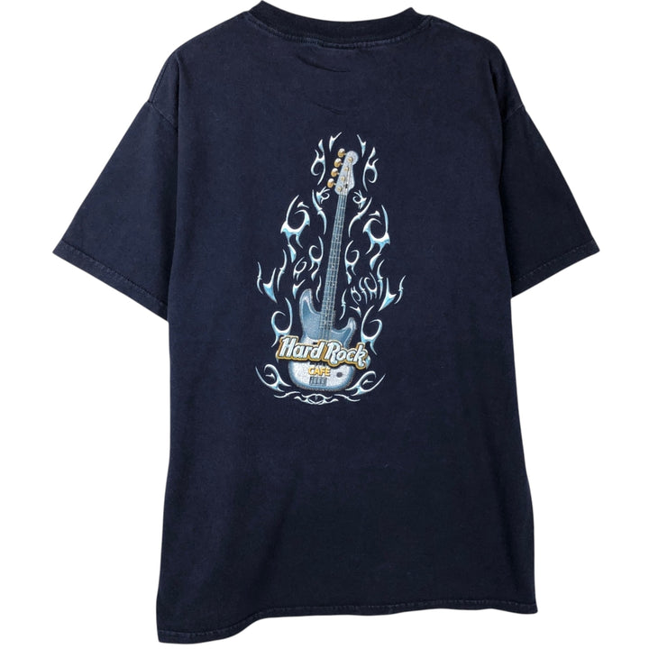 HARD ROCK CAFE Hard Rock Cafe Advertising T-shirt Men's M size cotton navy blue type Vintage Second Hand