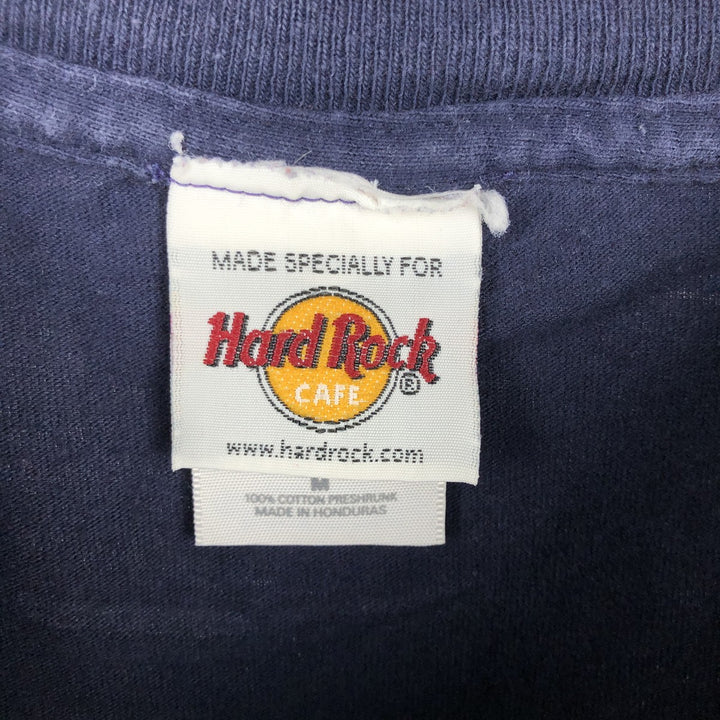 HARD ROCK CAFE Hard Rock Cafe Advertising T-shirt Men's M size cotton navy blue type Vintage Second Hand