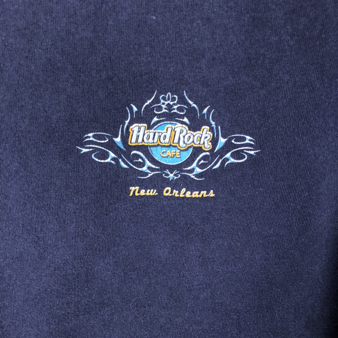 HARD ROCK CAFE Hard Rock Cafe Advertising T-shirt Men's M size cotton navy blue type Vintage Second Hand