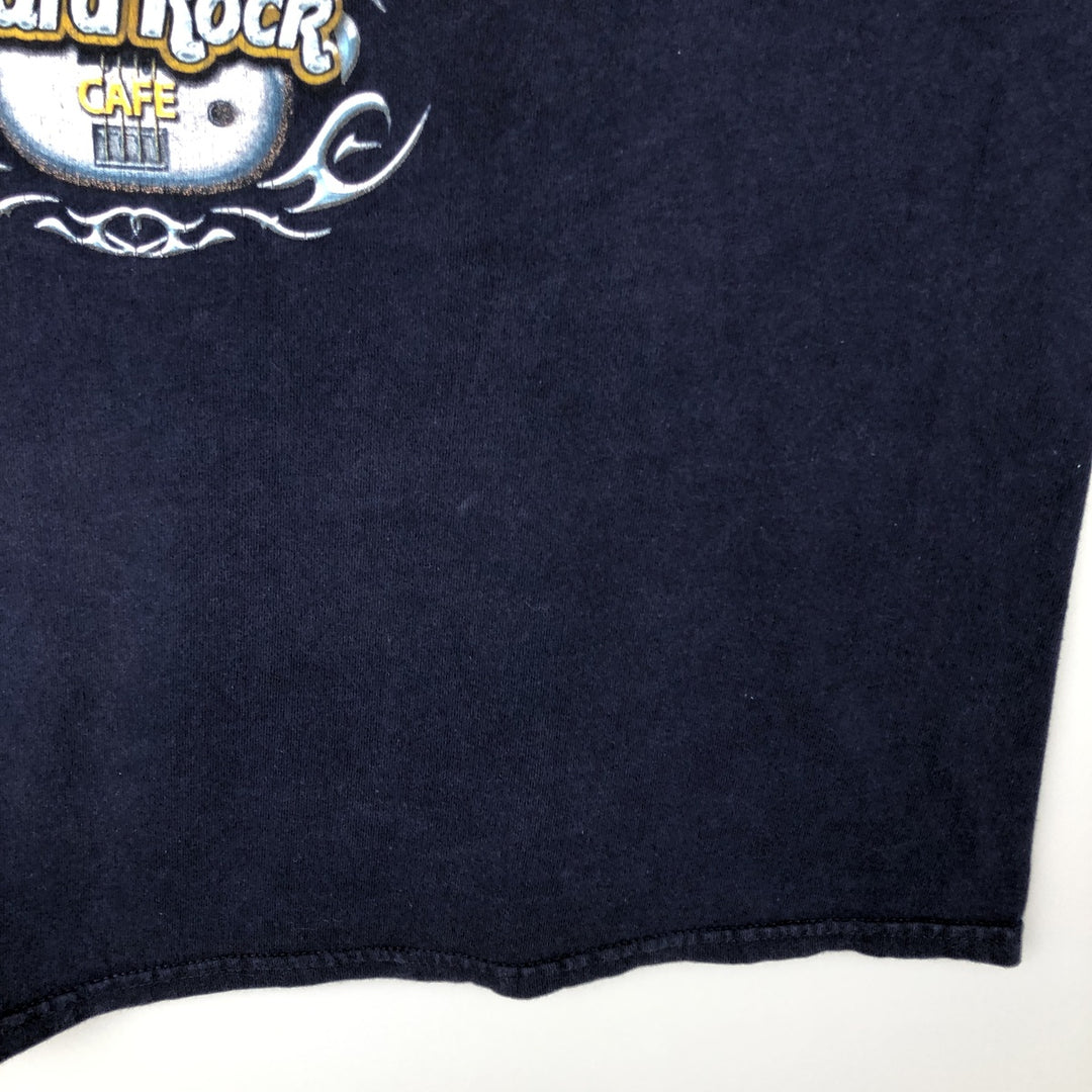 HARD ROCK CAFE Hard Rock Cafe Advertising T-shirt Men's M size cotton navy blue type Vintage Second Hand