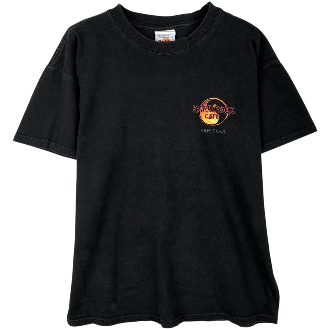 HARD ROCK CAFE Hard Rock Cafe Dragon Pattern Advertising T-shirt Men's M size cotton black type Vintage Second Hand
