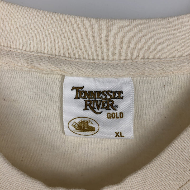 90'S TENNESSEE RIVER Cheers advertising T-shirt, Made in USA, Men's XL equivalent, Vintage cotton unbleached Vintage Second Hand