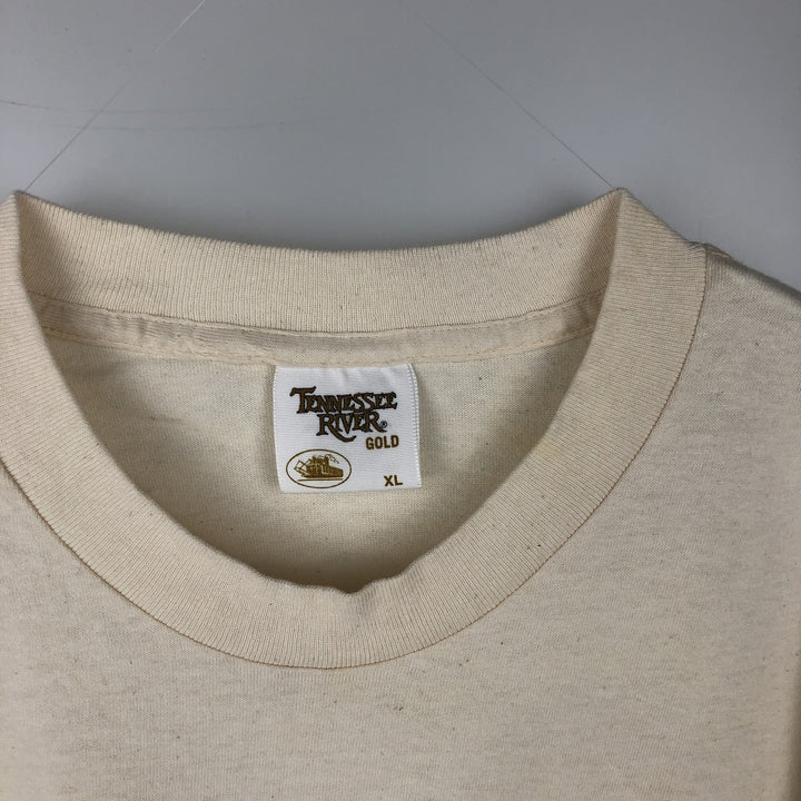 90'S TENNESSEE RIVER Cheers advertising T-shirt, Made in USA, Men's XL equivalent, Vintage cotton unbleached Vintage Second Hand