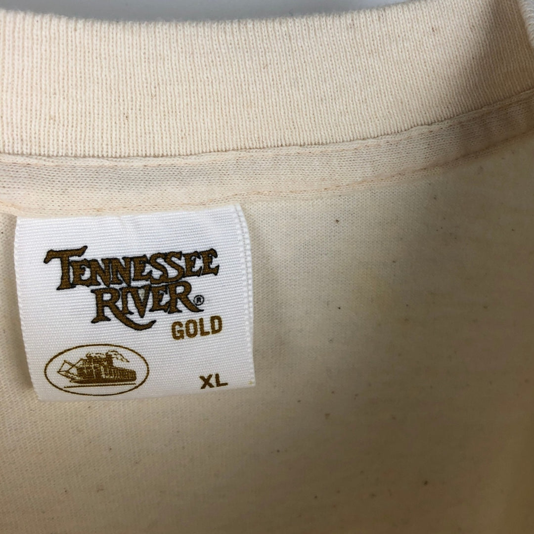 90'S TENNESSEE RIVER Cheers advertising T-shirt, Made in USA, Men's XL equivalent, Vintage cotton unbleached Vintage Second Hand