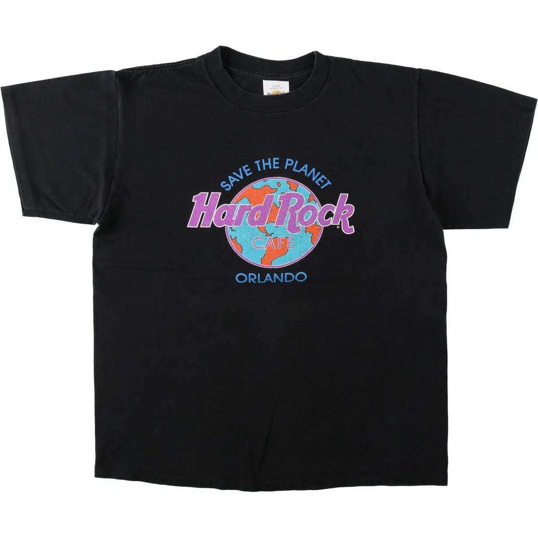 90'S HARD ROCK CAFE Hard Rock Cafe Advertising T-shirt Made in USA Men's L Vintage cotton black type Vintage Second Hand