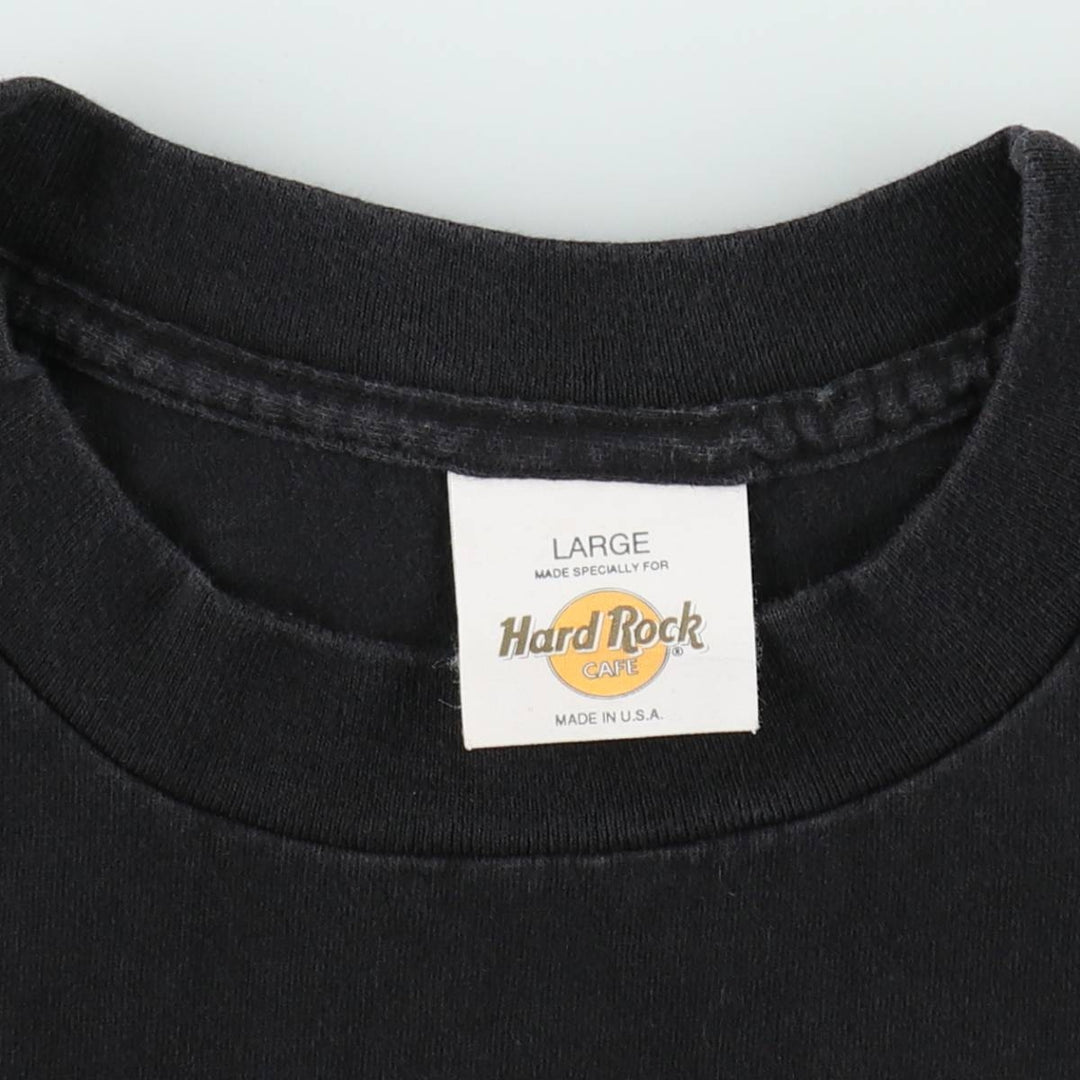 90'S HARD ROCK CAFE Hard Rock Cafe Advertising T-shirt Made in USA Men's L Vintage cotton black type Vintage Second Hand