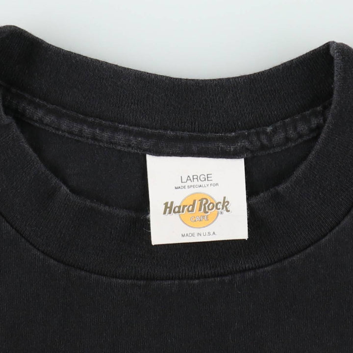 90'S HARD ROCK CAFE Hard Rock Cafe Advertising T-shirt Made in USA Men's L Vintage cotton black type Vintage Second Hand