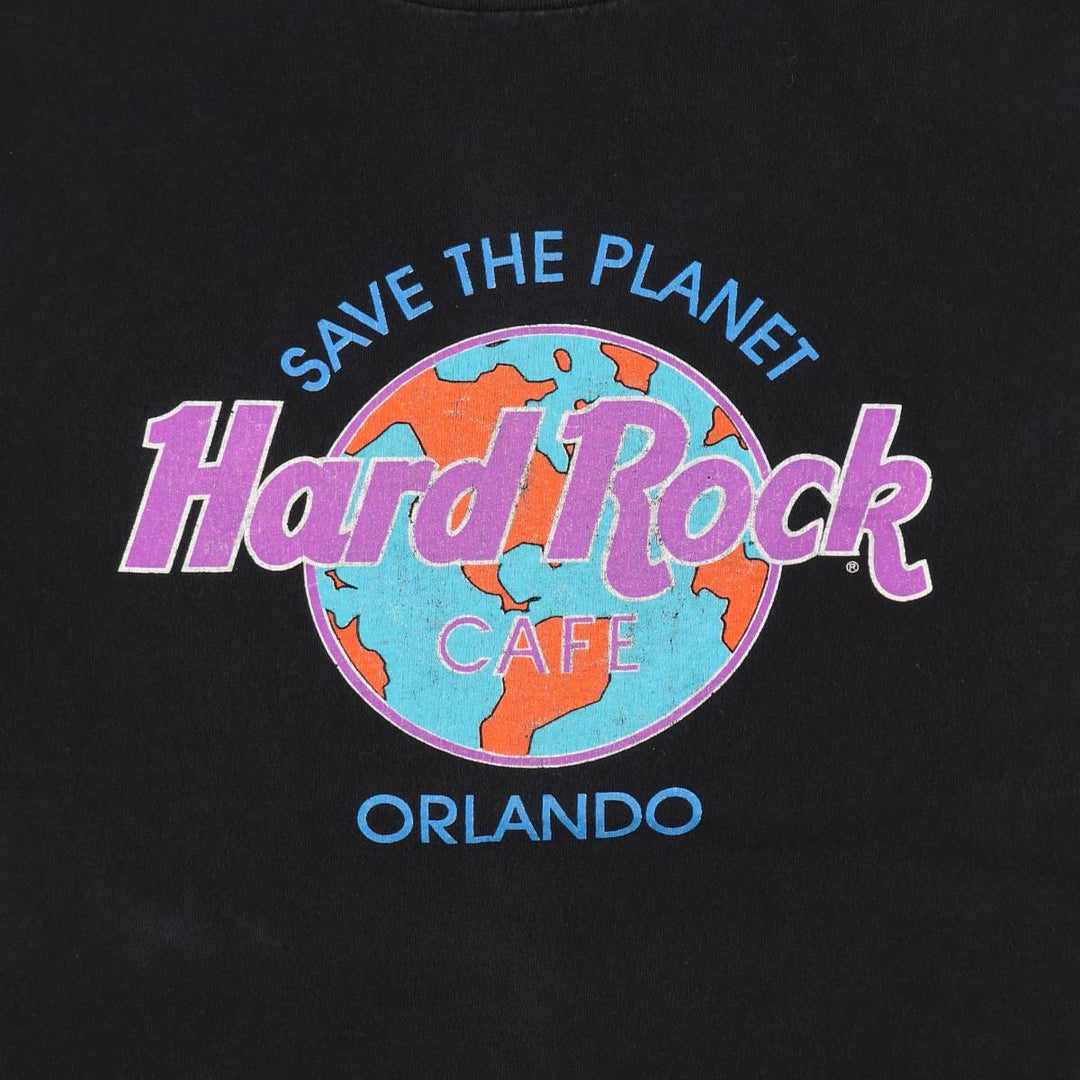 90'S HARD ROCK CAFE Hard Rock Cafe Advertising T-shirt Made in USA Men's L Vintage cotton black type Vintage Second Hand