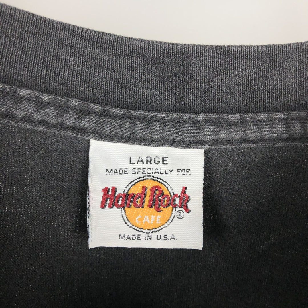 90'S HARD ROCK CAFE Hard Rock Cafe Advertising T-shirt Made in USA Men's L Vintage cotton black type Vintage Second Hand