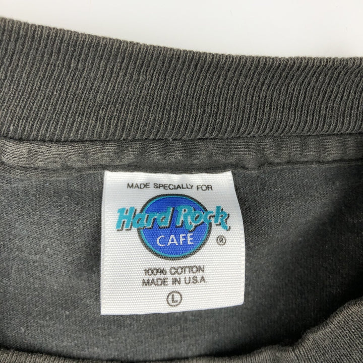90'S HARD ROCK CAFE Hard Rock Cafe Advertising T-shirt Made in USA Men's L Vintage cotton black type Vintage Second Hand