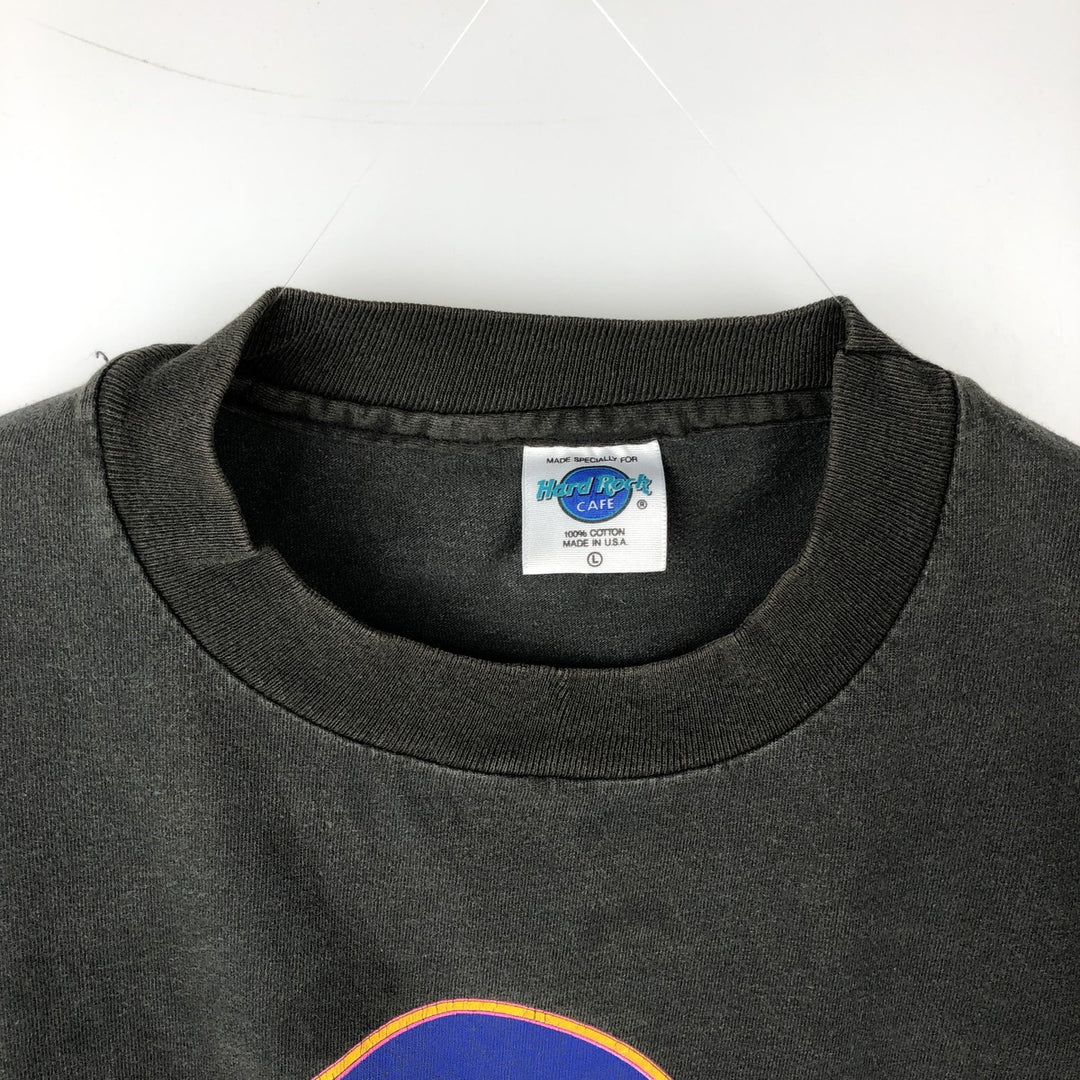 90'S HARD ROCK CAFE Hard Rock Cafe Advertising T-shirt Made in USA Men's L Vintage cotton black type Vintage Second Hand