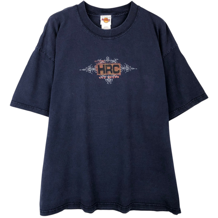 90'S HARD ROCK CAFE Hard Rock Cafe Advertising T-shirt Made in USA Men's XL Vintage cotton navy blue type Vintage Second Hand
