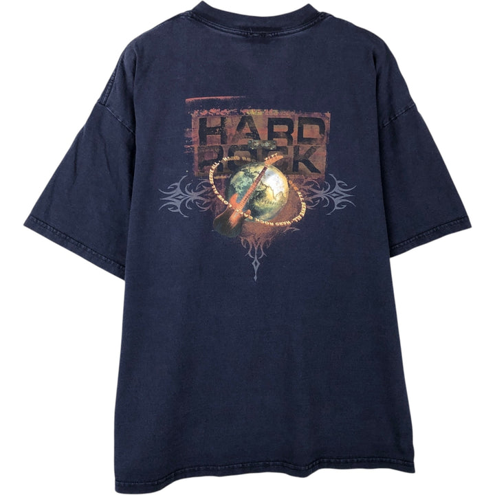 90'S HARD ROCK CAFE Hard Rock Cafe Advertising T-shirt Made in USA Men's XL Vintage cotton navy blue type Vintage Second Hand