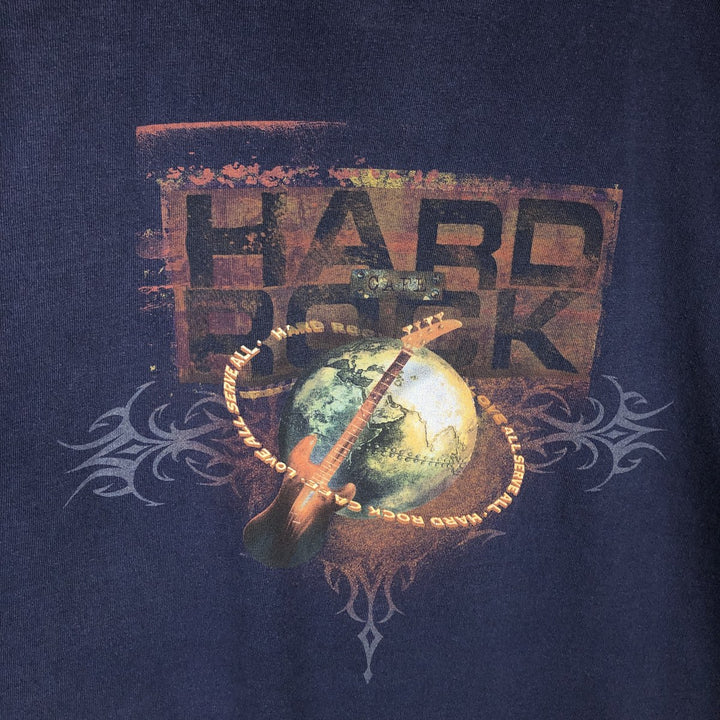 90'S HARD ROCK CAFE Hard Rock Cafe Advertising T-shirt Made in USA Men's XL Vintage cotton navy blue type Vintage Second Hand