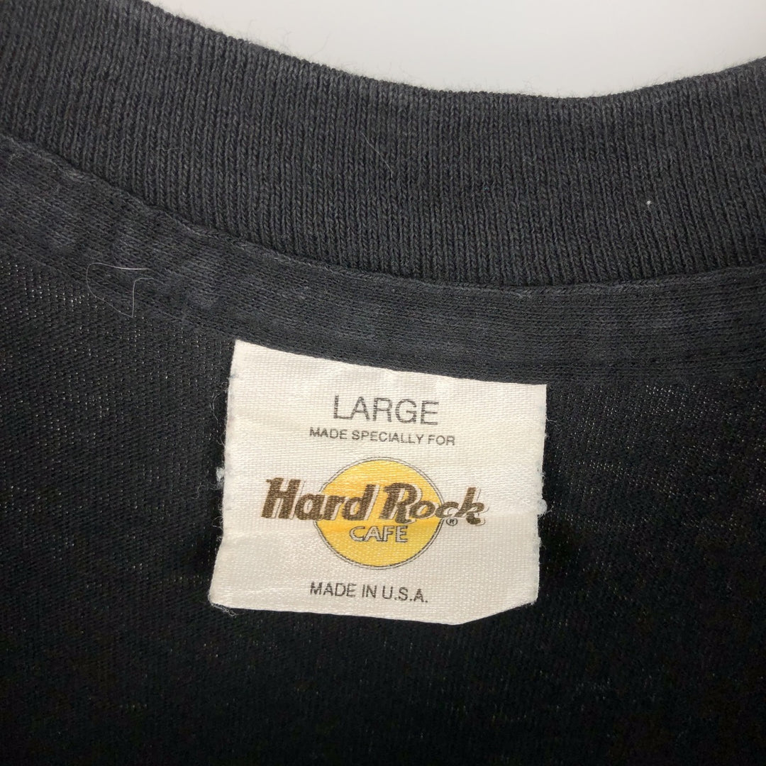 90'S HARD ROCK CAFE Hard Rock Cafe Advertising T-shirt Made in USA Men's L Vintage cotton black type Vintage Second Hand