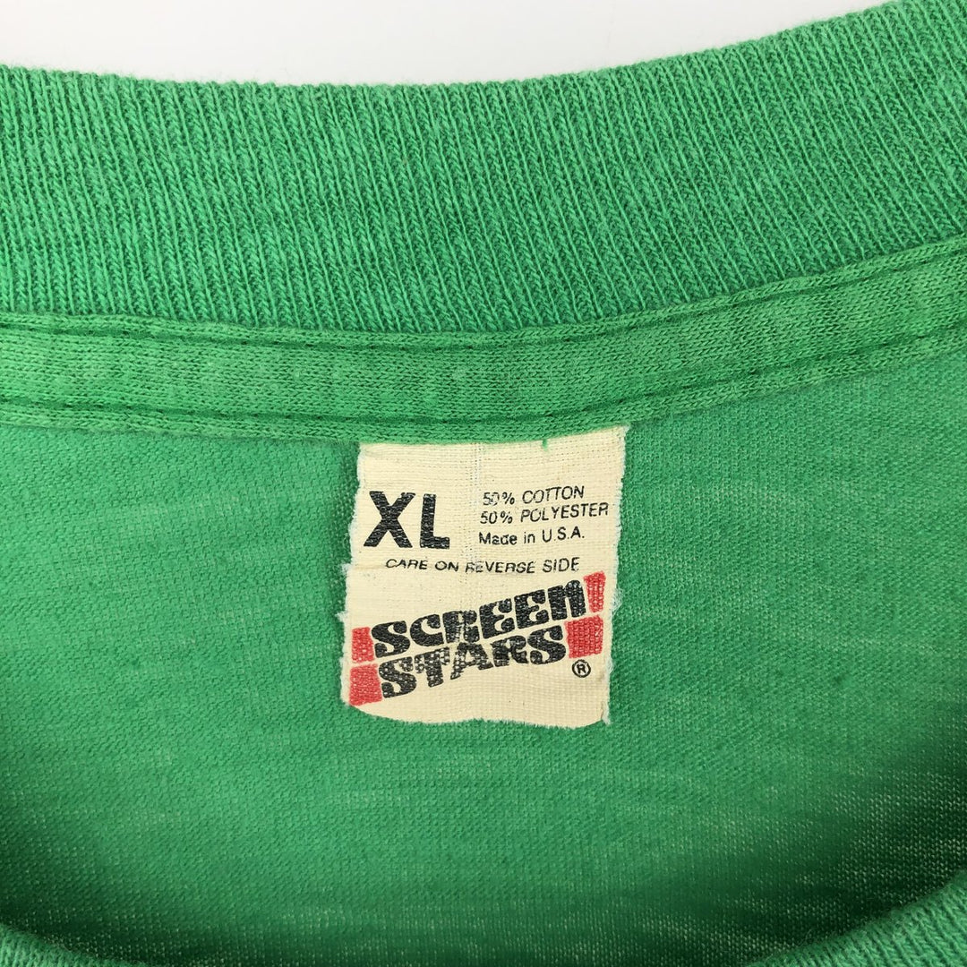 80'S Screen Stars Mountain Dew Advertising T-Shirt, Made in USA, Men's Size XL (approx.) cotton green type Vintage Second Hand