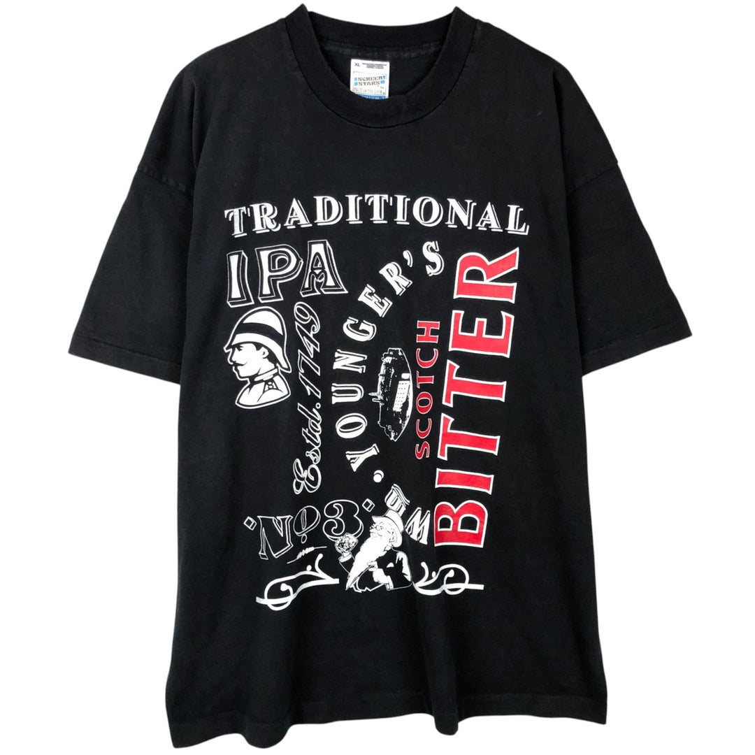 90'S Fruit of the Loom Screen Stars Younger's Scotch Bitter Advertising T-Shirt, Men's XL (approx.) cotton black type Vintage Second Hand
