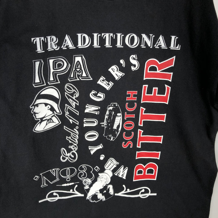 90'S Fruit of the Loom Screen Stars Younger's Scotch Bitter Advertising T-Shirt, Men's XL (approx.) cotton black type Vintage Second Hand