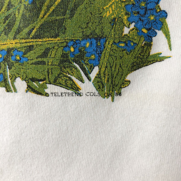 90'S All Sport PROWEIGHT Cat Pattern Animal T-Shirt, Made in USA, Men's Size M (Equivalent), Vintage cotton white type Vintage Second Hand