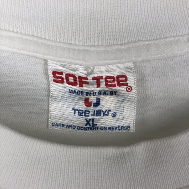 90'S SOF TEE Pig Pattern Animal T-Shirt, Made in USA, Men's XL equivalent, Vintage cotton white type Vintage Second Hand