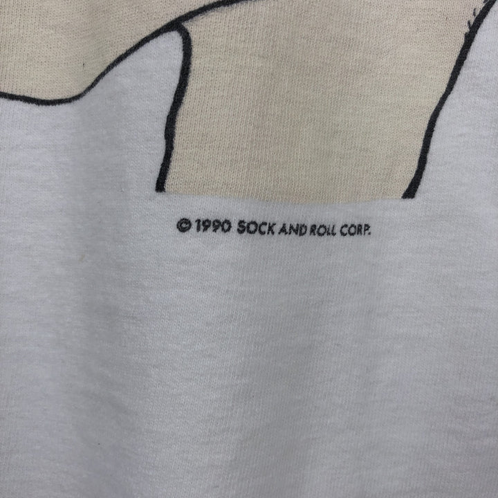 90'S SOF TEE Pig Pattern Animal T-Shirt, Made in USA, Men's XL equivalent, Vintage cotton white type Vintage Second Hand