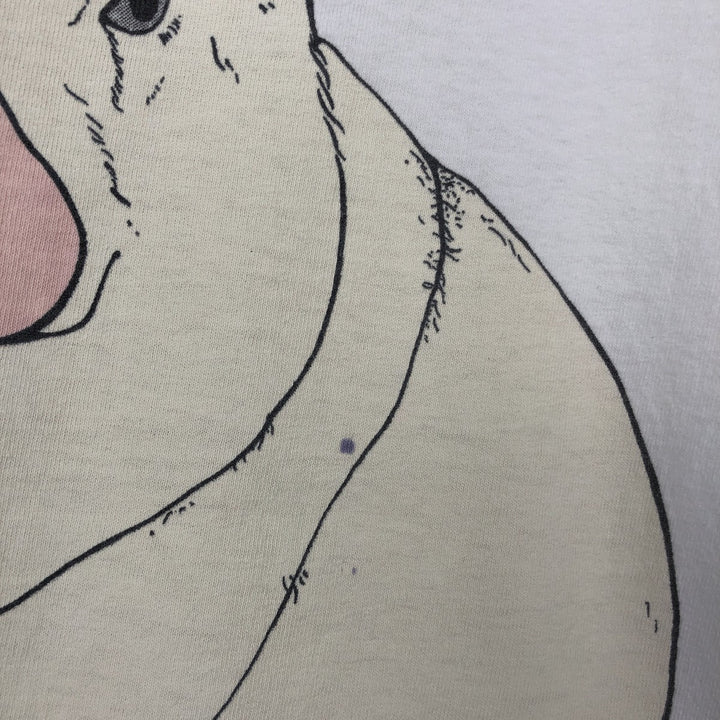 90'S SOF TEE Pig Pattern Animal T-Shirt, Made in USA, Men's XL equivalent, Vintage cotton white type Vintage Second Hand
