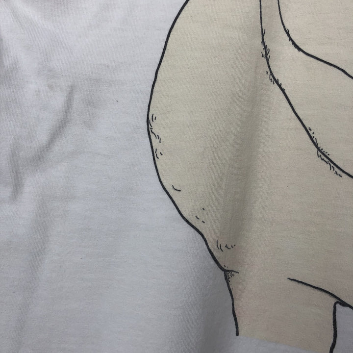 90'S SOF TEE Pig Pattern Animal T-Shirt, Made in USA, Men's XL equivalent, Vintage cotton white type Vintage Second Hand
