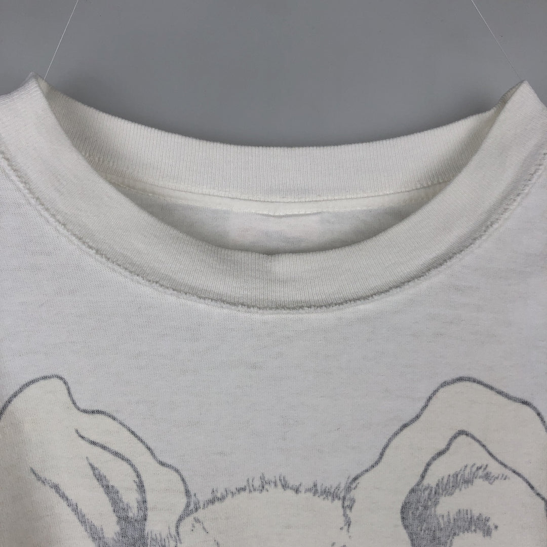 90'S SOF TEE Pig Pattern Animal T-Shirt, Made in USA, Men's XL equivalent, Vintage cotton white type Vintage Second Hand